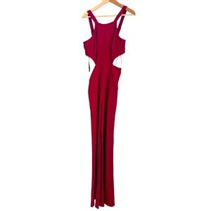 Bebe Red Cutout Pant Jumpsuit